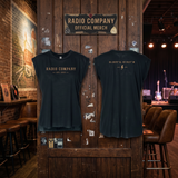 "Radio Company Est. 2018" Women’s Flowy Rolled Cuffs Muscle Tee - Vintage Black